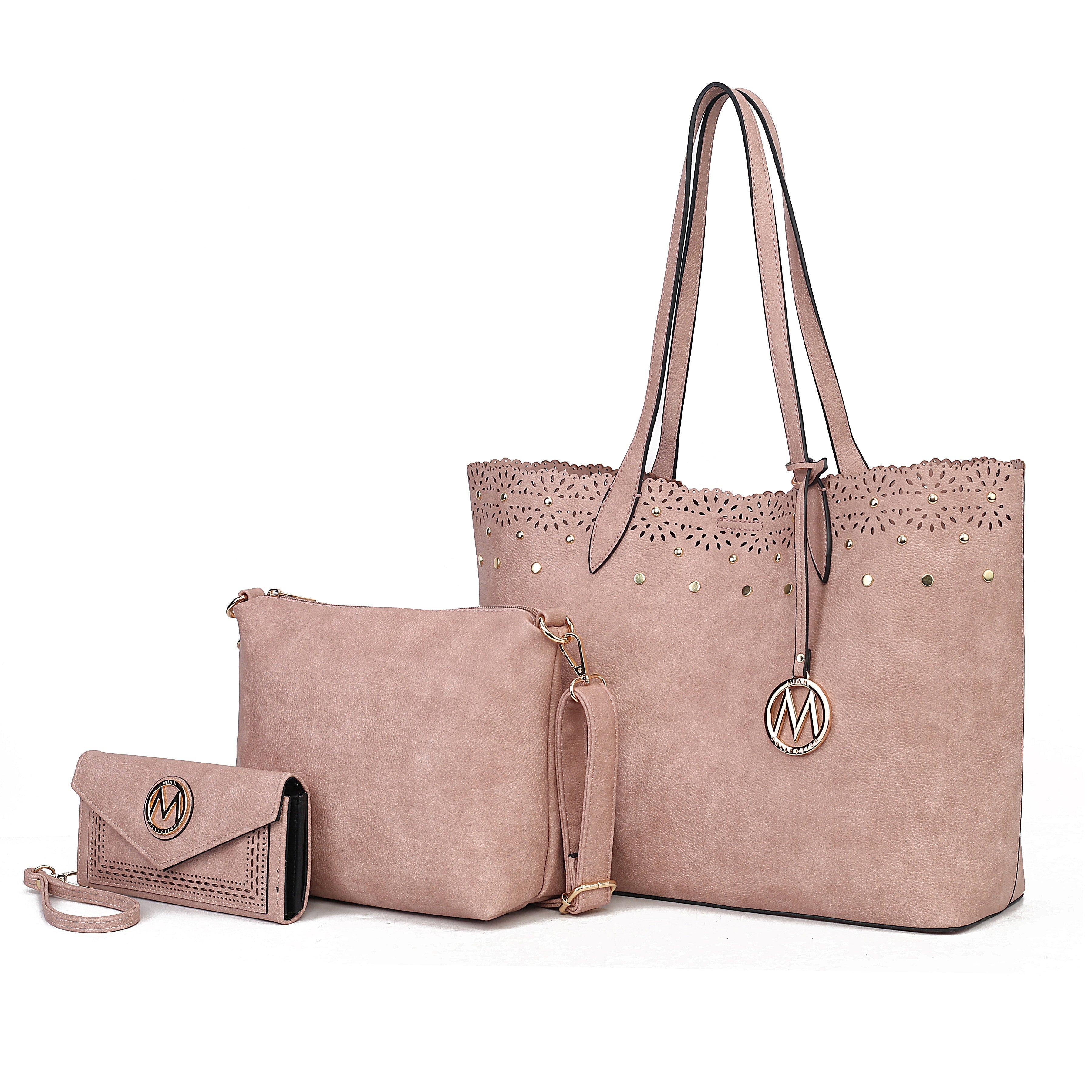 Mariahna 3 Pcs Shopper Tote, crossbody and Wallet by MKF Collection by Mia K.