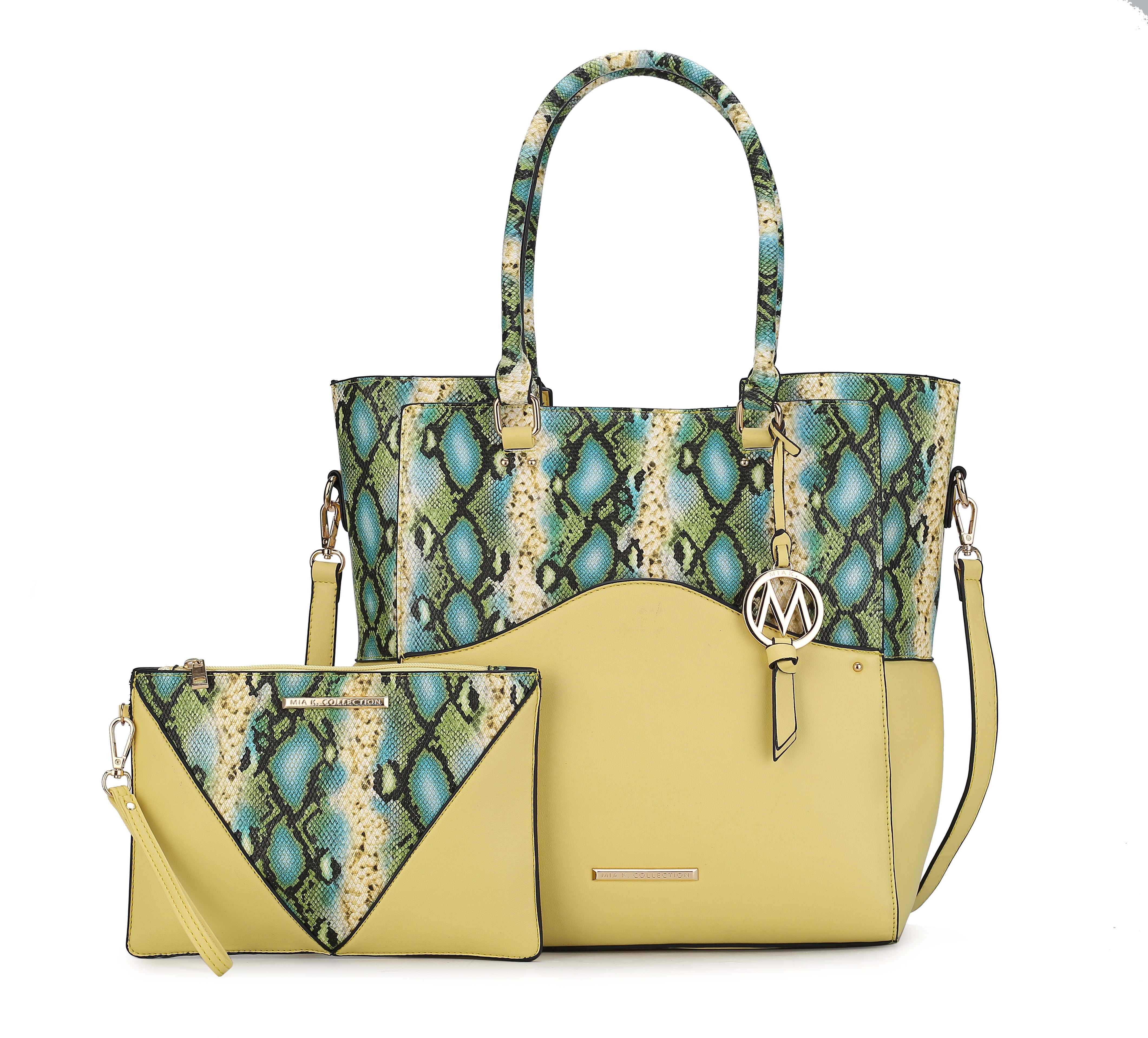 MKF Collection by Mia K. Women's Iris Tote Bag & Wristlet Coin Pouch Purse, vegan leather by MKF Collection by Mia K.