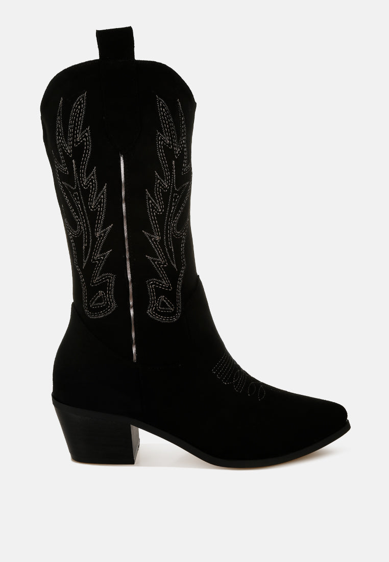 Embroidery Detail Cowboy Boots by MODE