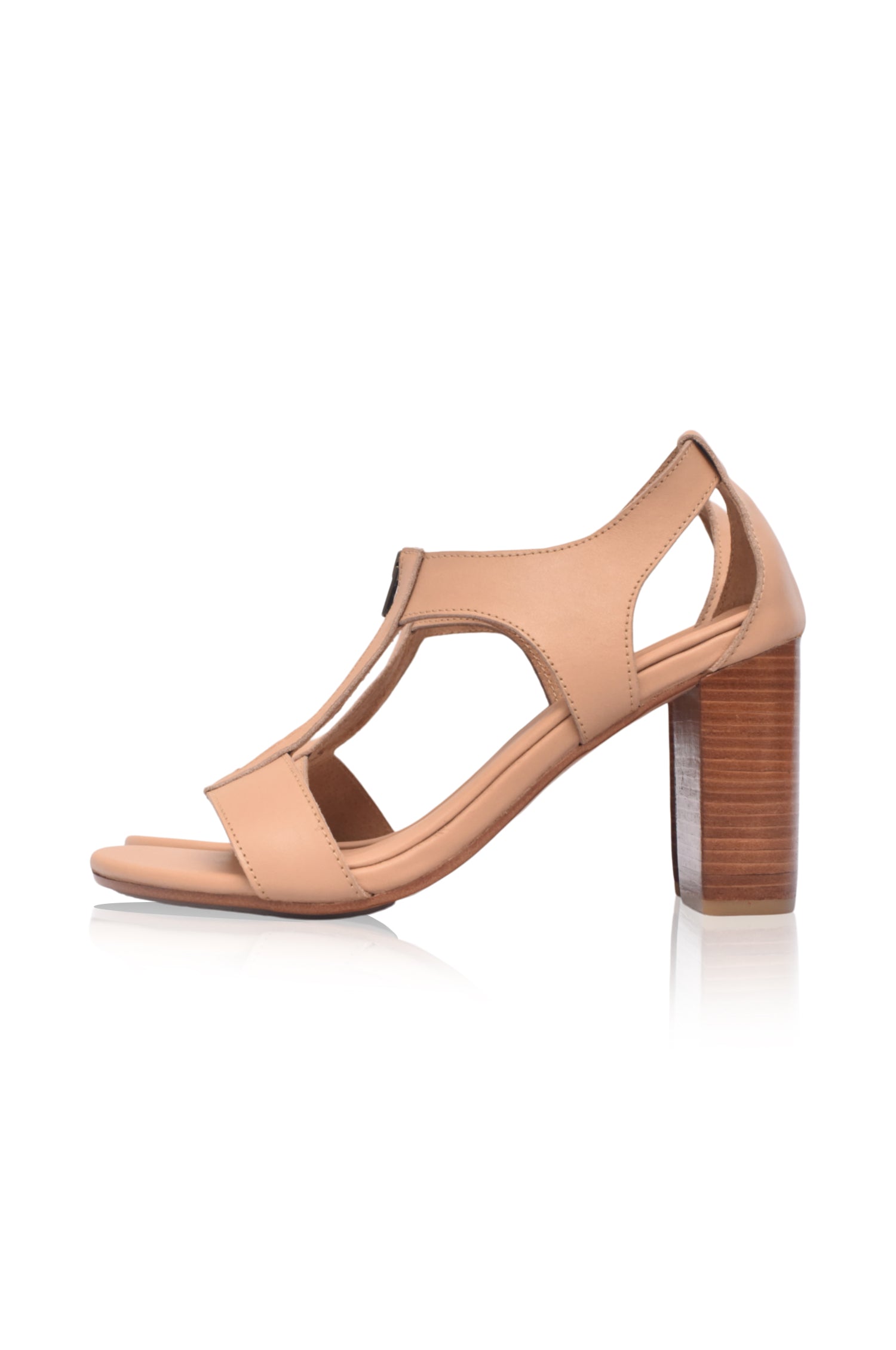 Makoa Block Heel Leather Sandals by Bali ELF