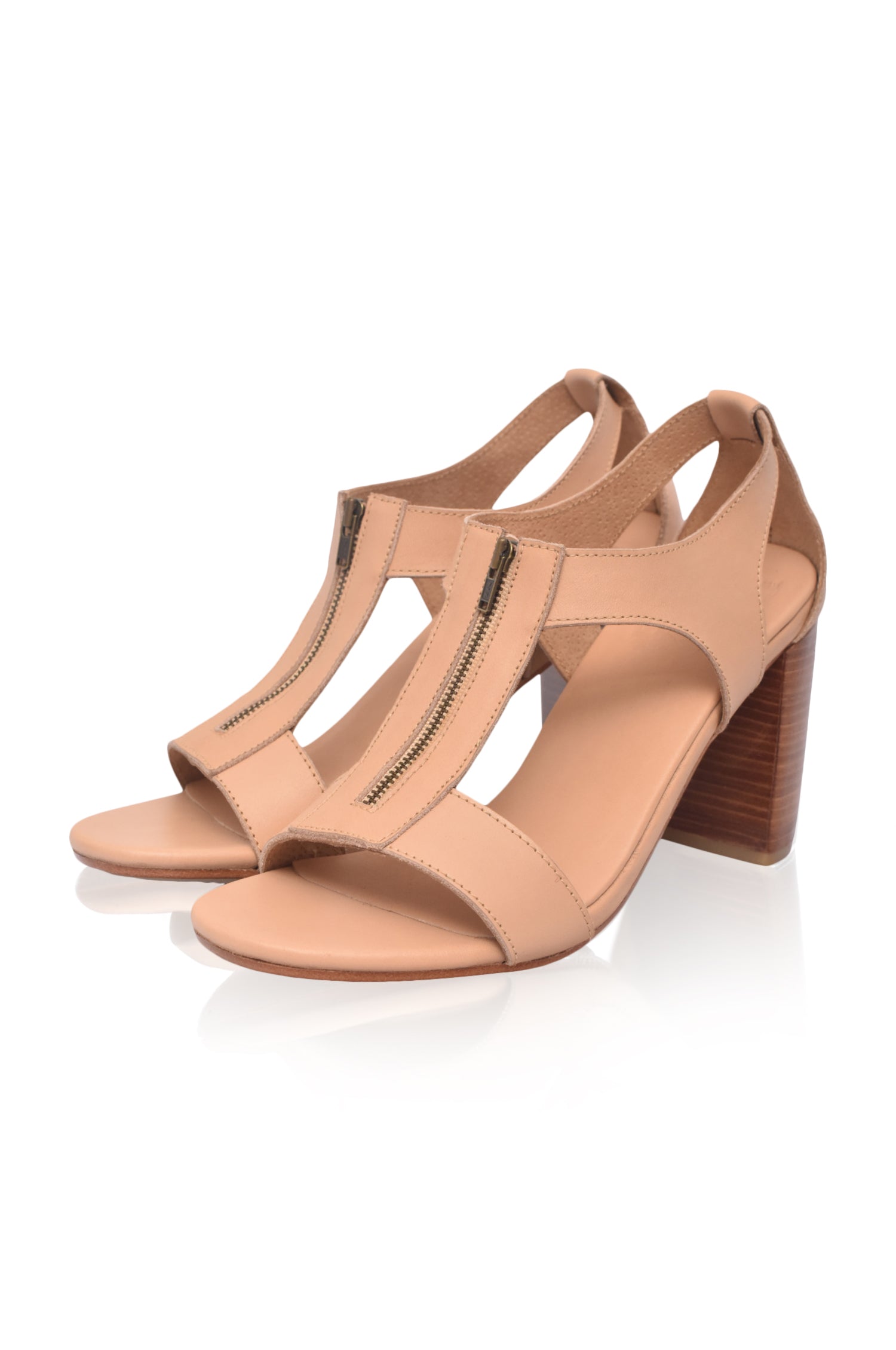 Makoa Block Heel Leather Sandals by Bali ELF