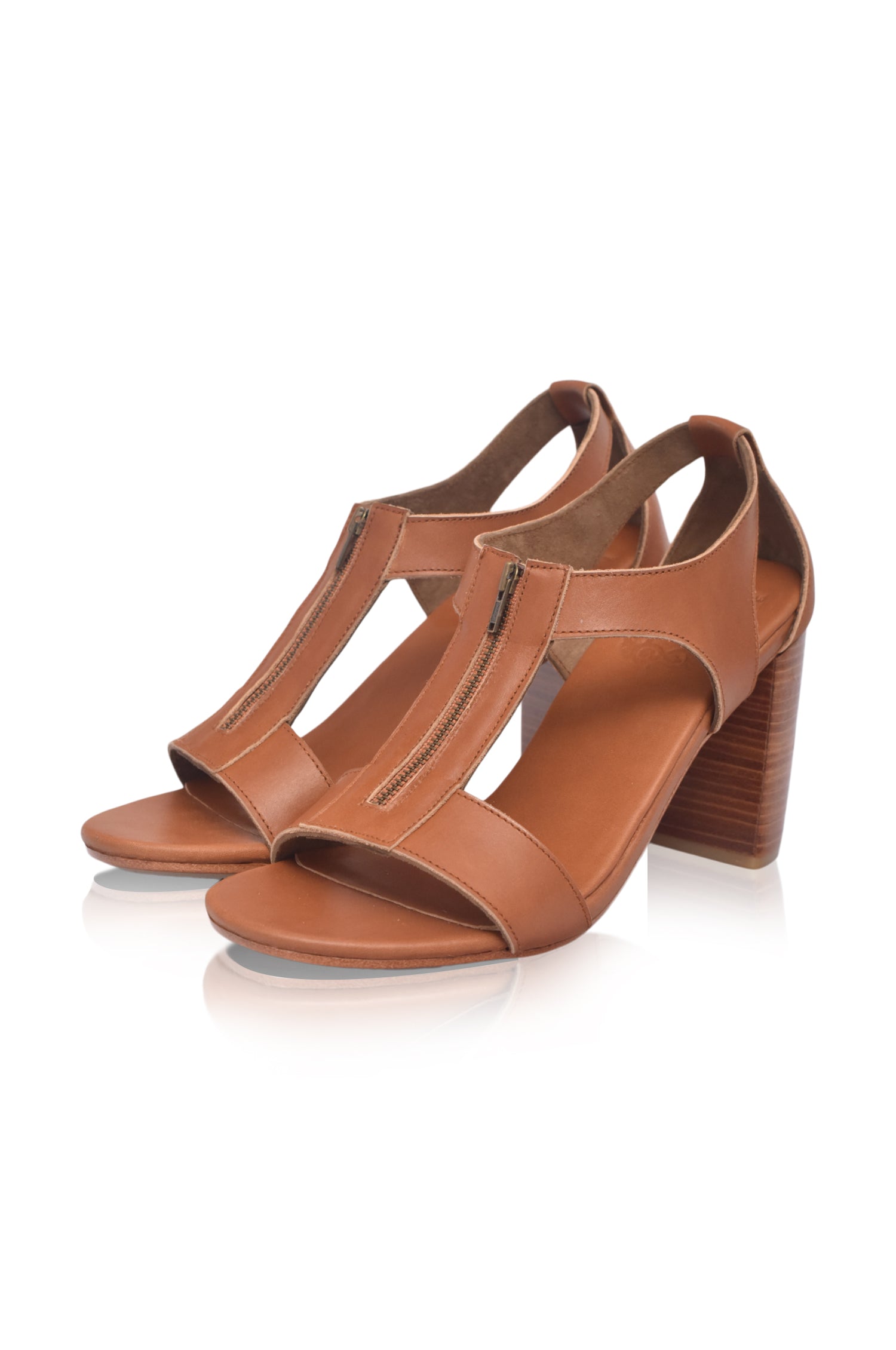 Makoa Block Heel Leather Sandals by Bali ELF