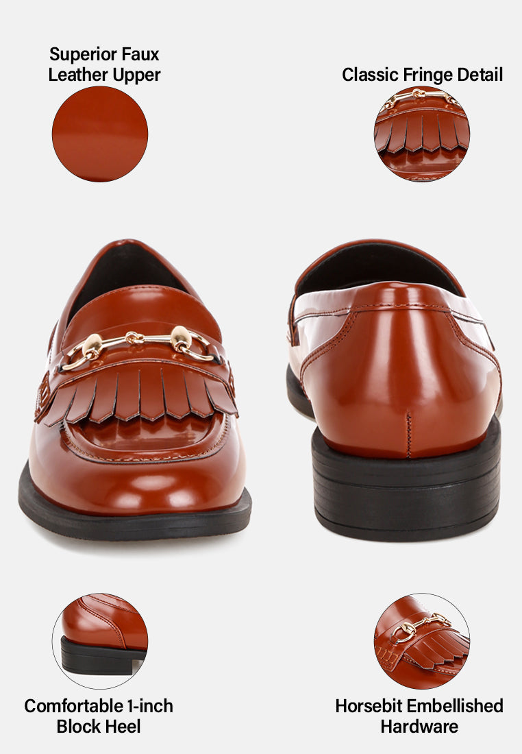 Marbin Fringed Penny Strap Loafers