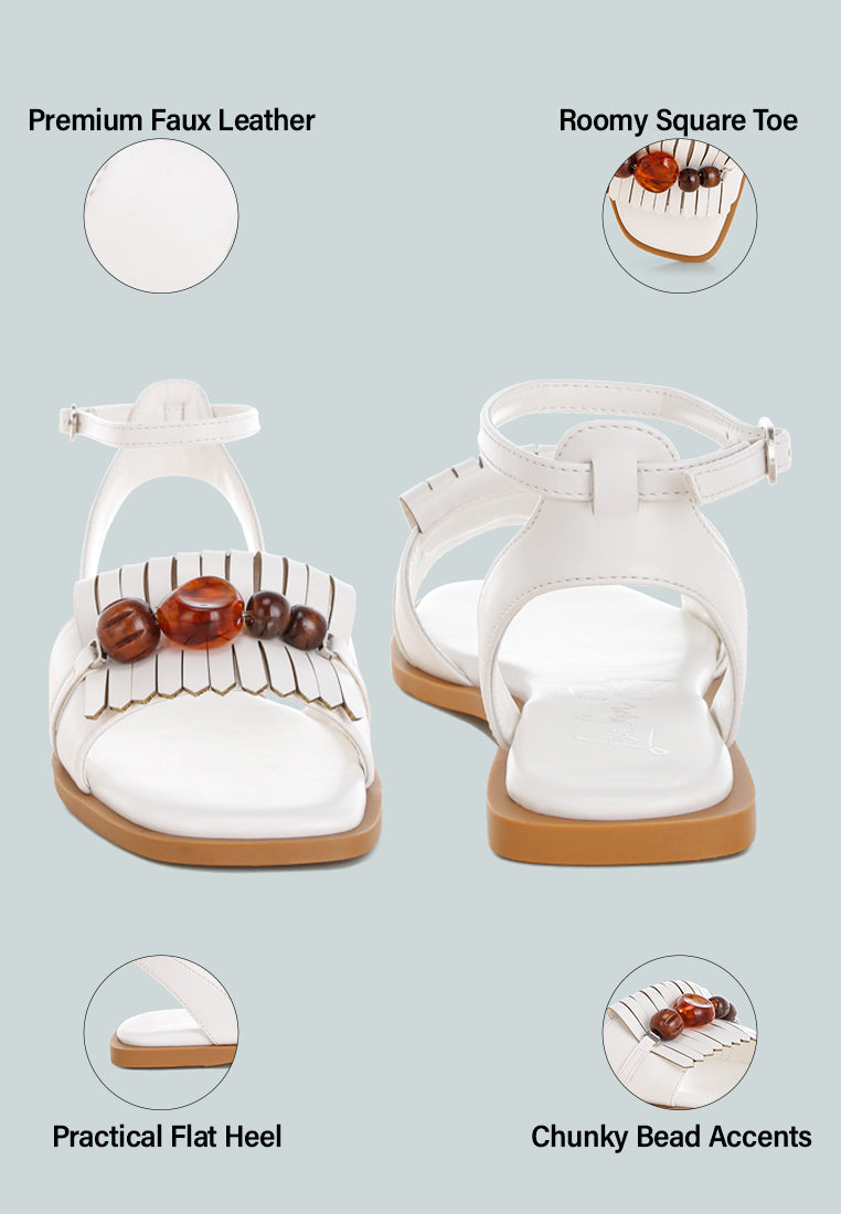 Morgine Beaded Flat Sandals
