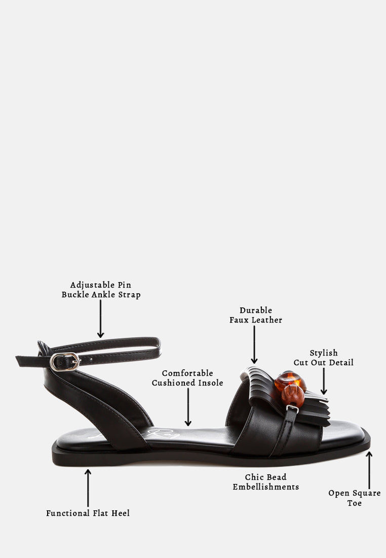 Morgine Beaded Flat Sandals