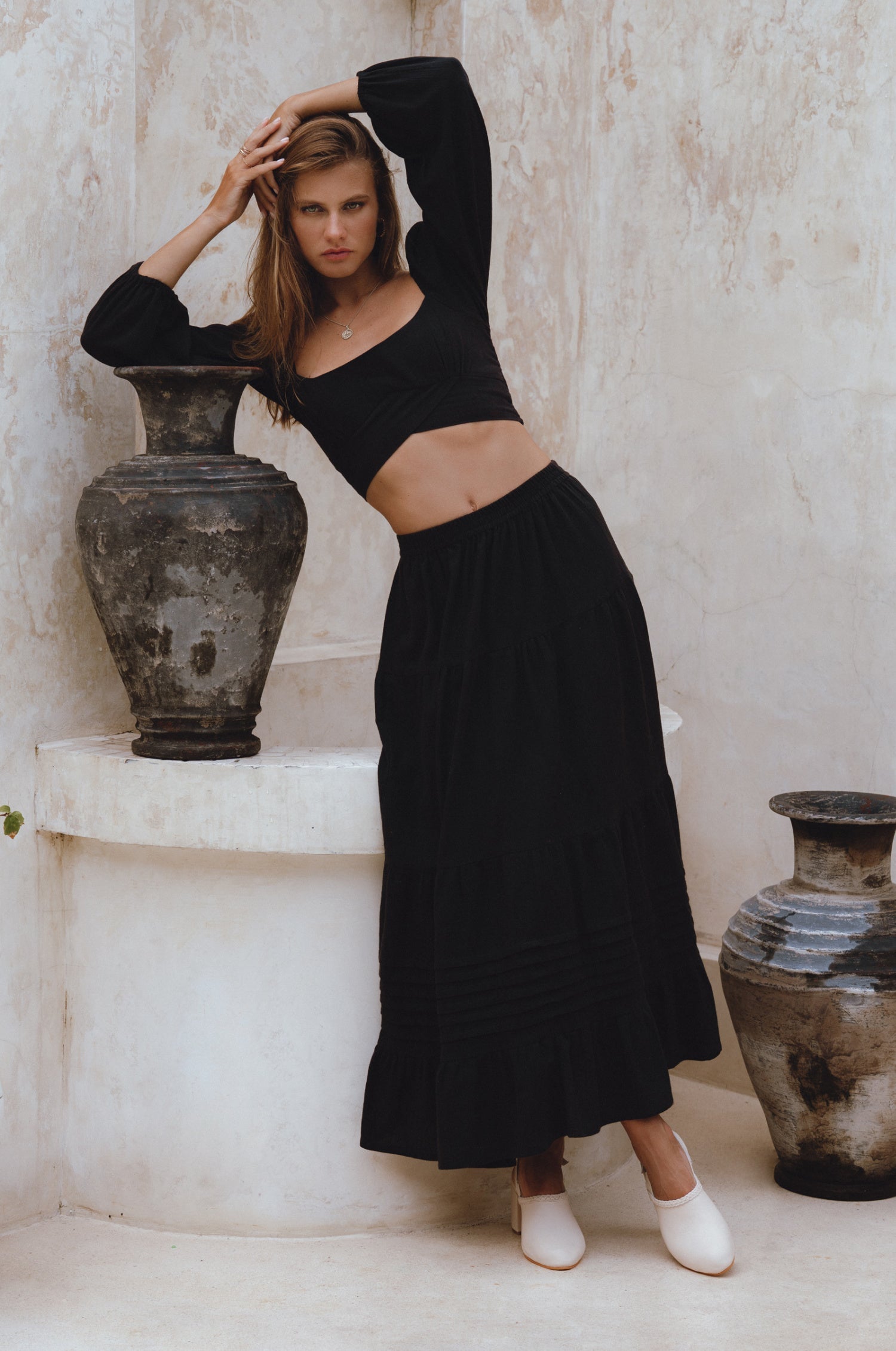 Mumbai Maxi Linen Skirt by Bali Lane