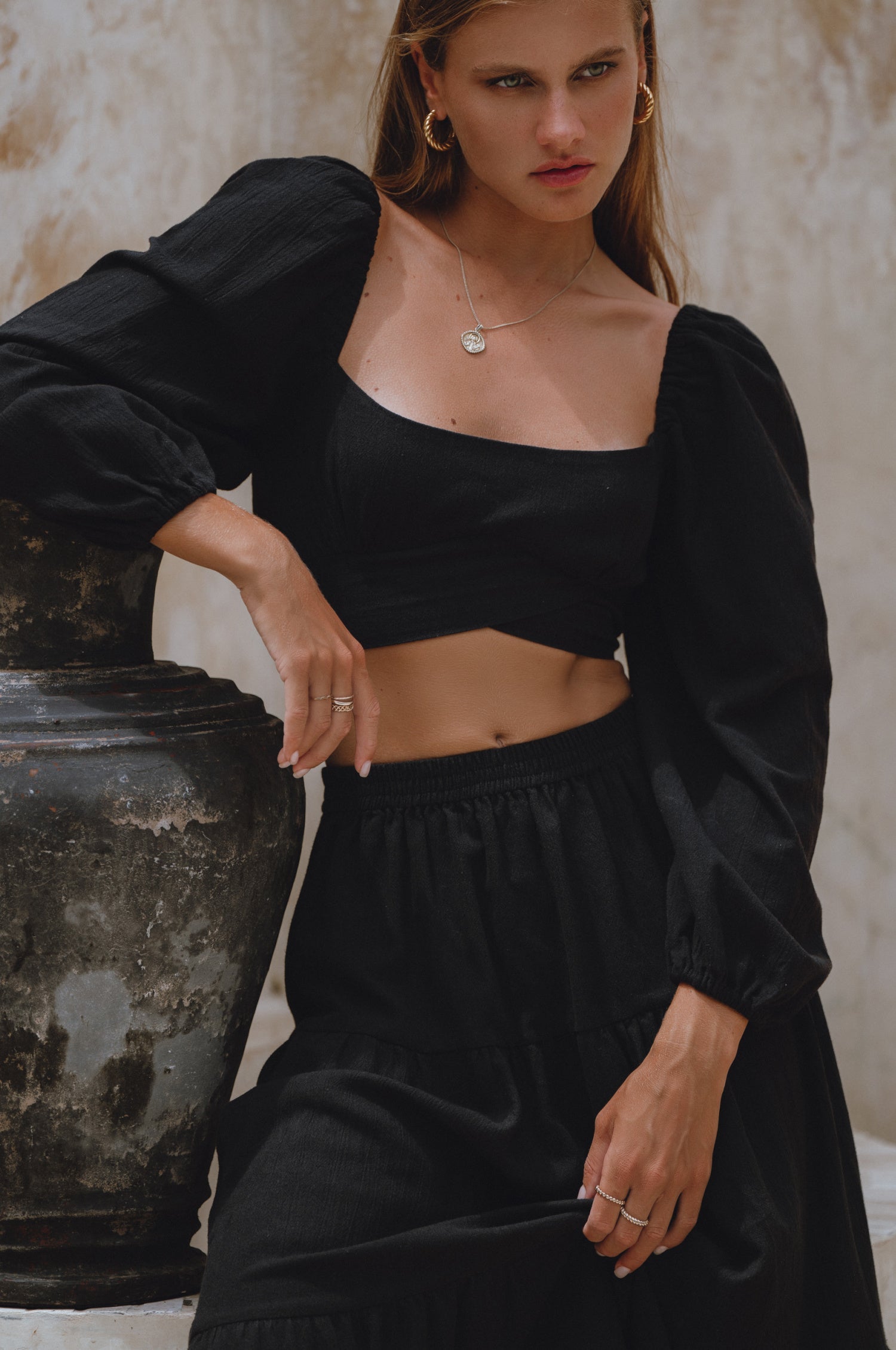 Mumbai Maxi Linen Skirt by Bali Lane