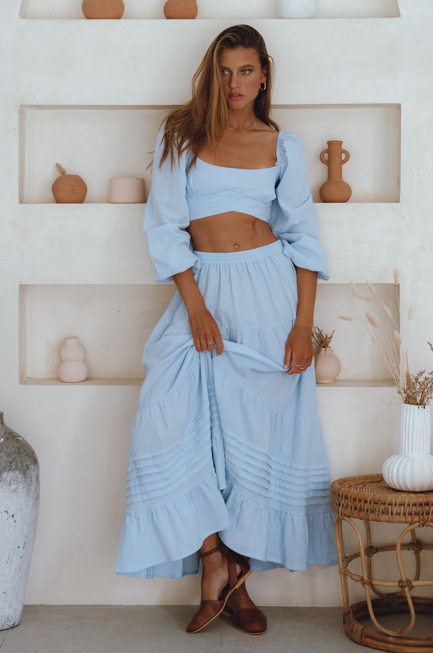 Mumbai Maxi Linen Skirt by Bali Lane