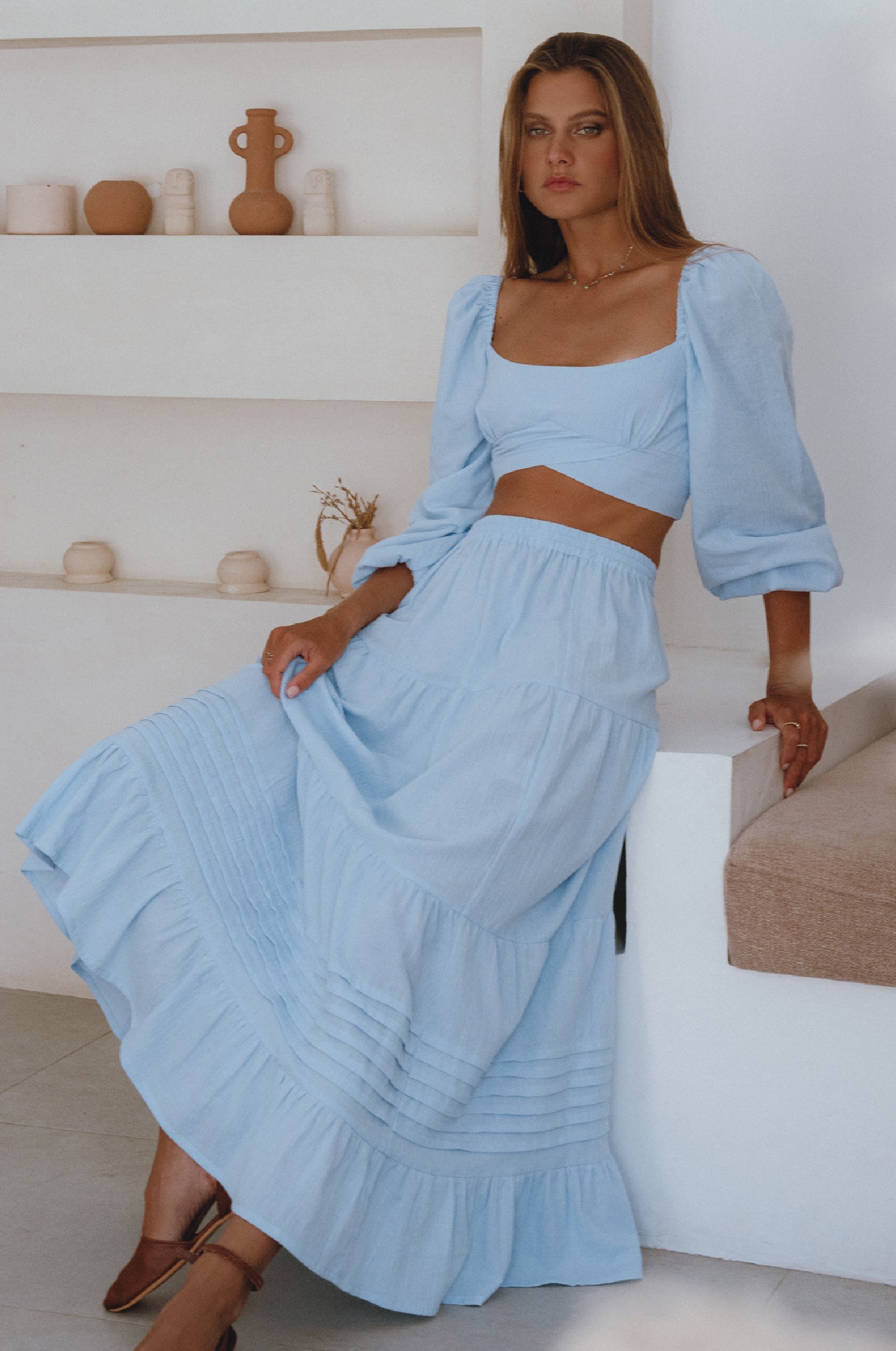 Mumbai Maxi Linen Skirt by Bali Lane