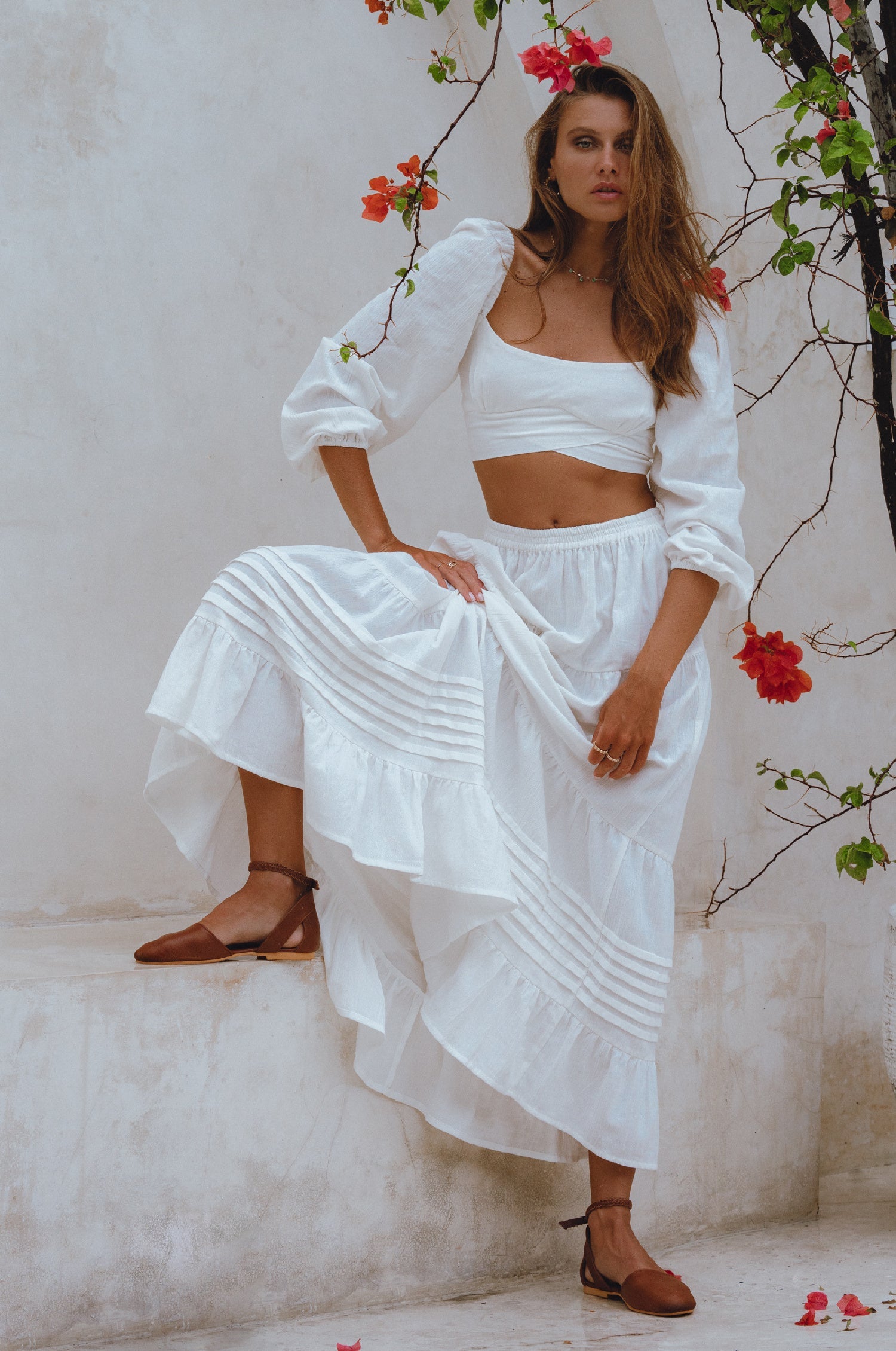 Mumbai Maxi Linen Skirt by Bali Lane