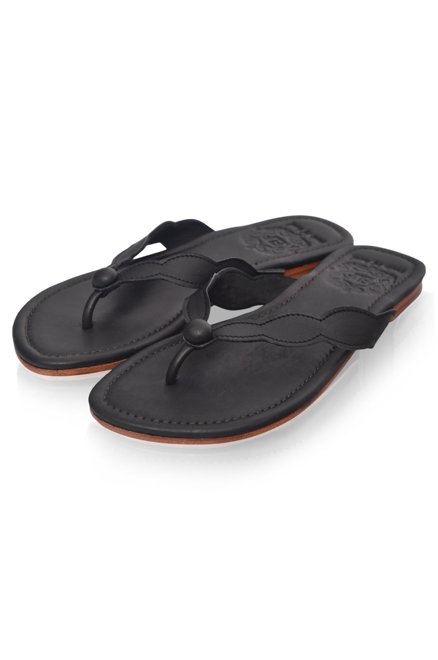 Nuvola Thong Leather Slides by Bali ELF