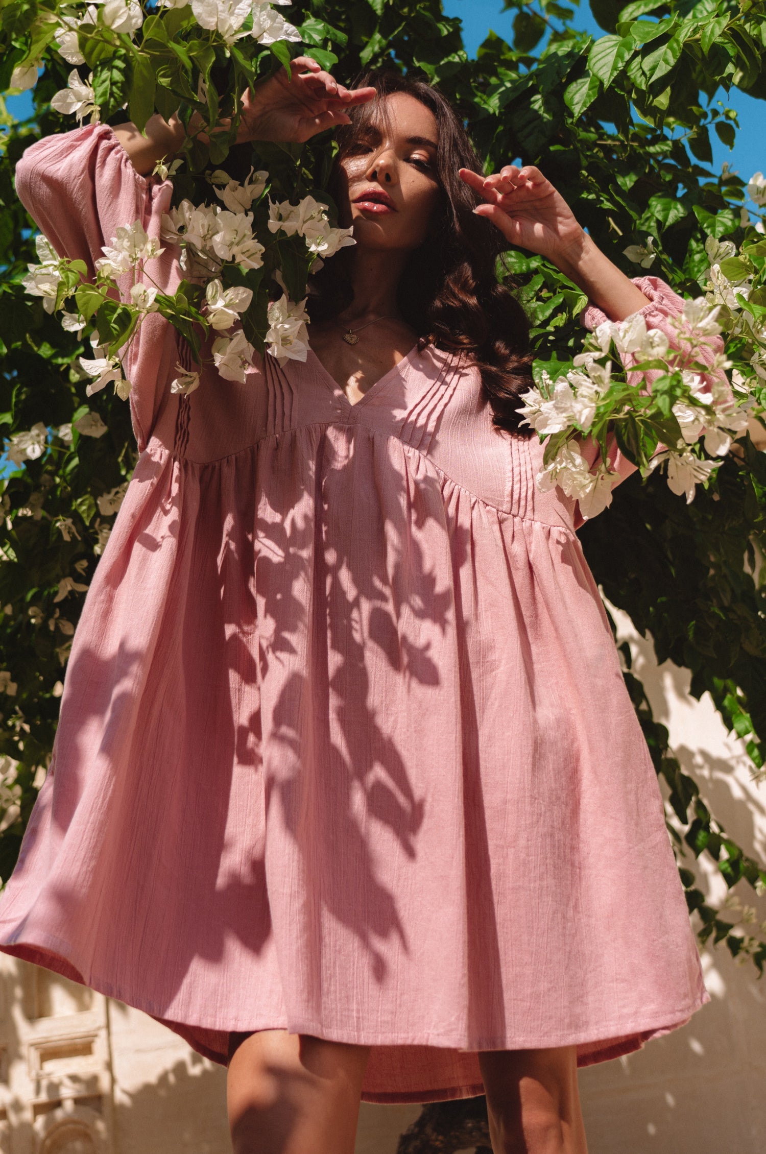 Palmira Handcrafted Linen Mini Dress by Bali Lane