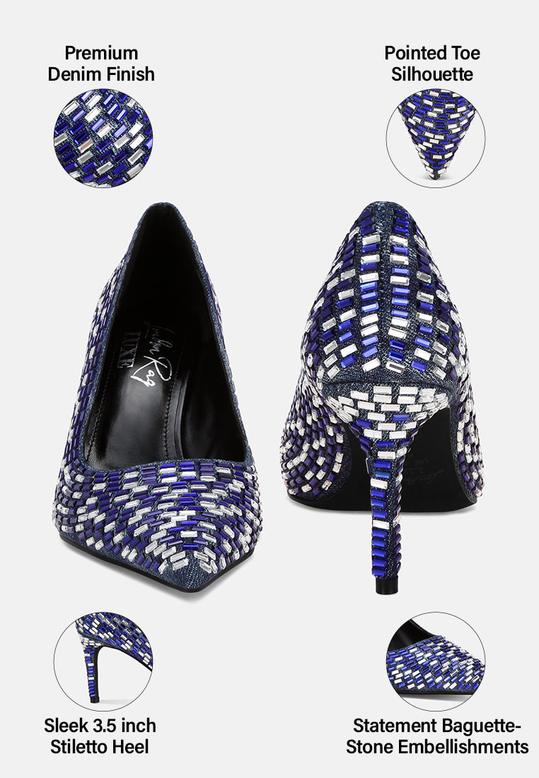 Elodie Rhinestones Embellished Pump Heels