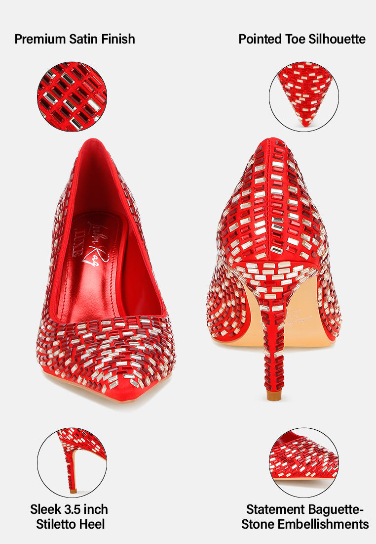 Elodie Rhinestones Embellished Pump Heels