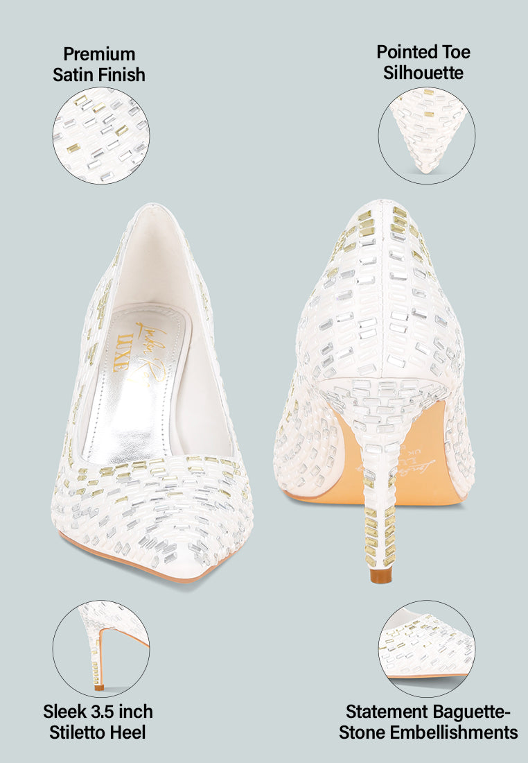 Elodie Rhinestones Embellished Pump Heels