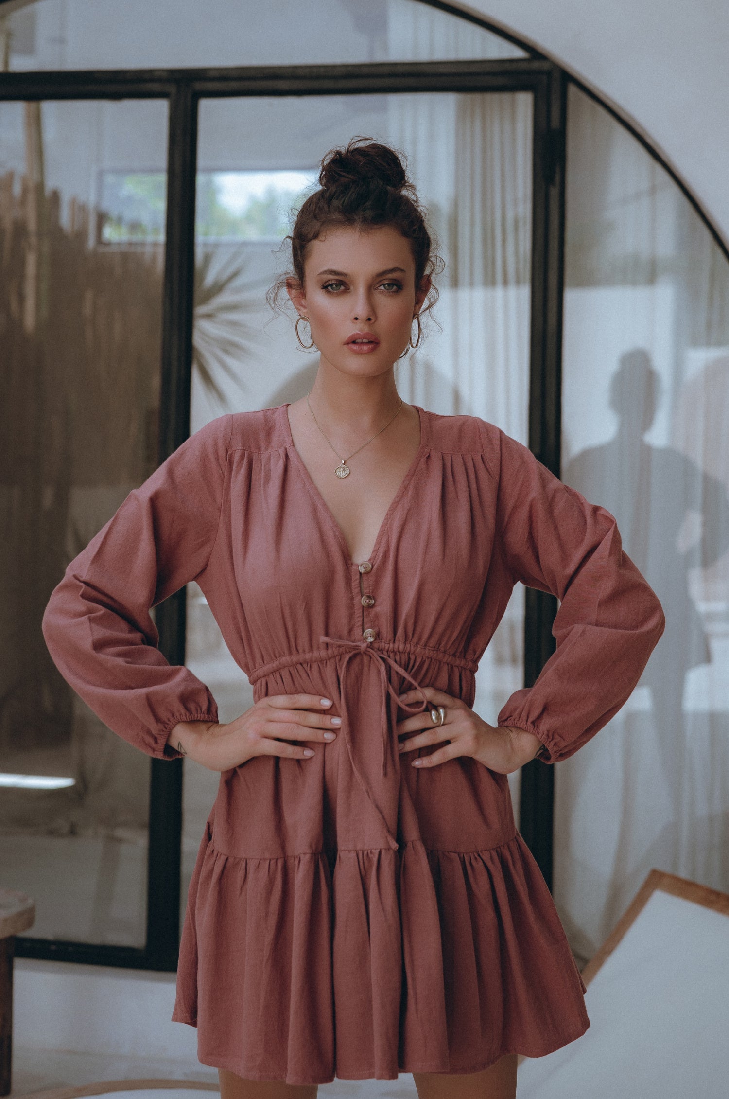 Positano Linen Mini Dress by Bali Lane