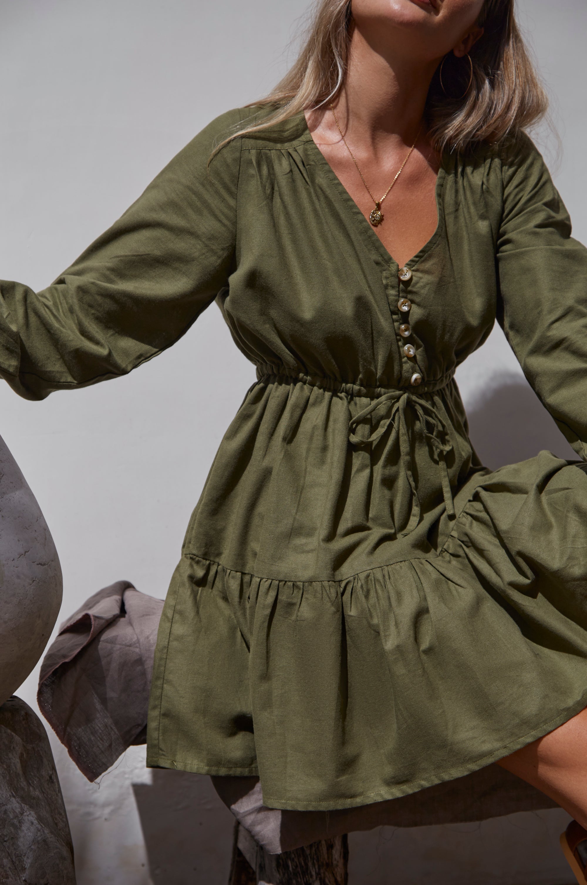 Positano Linen Mini Dress by Bali Lane