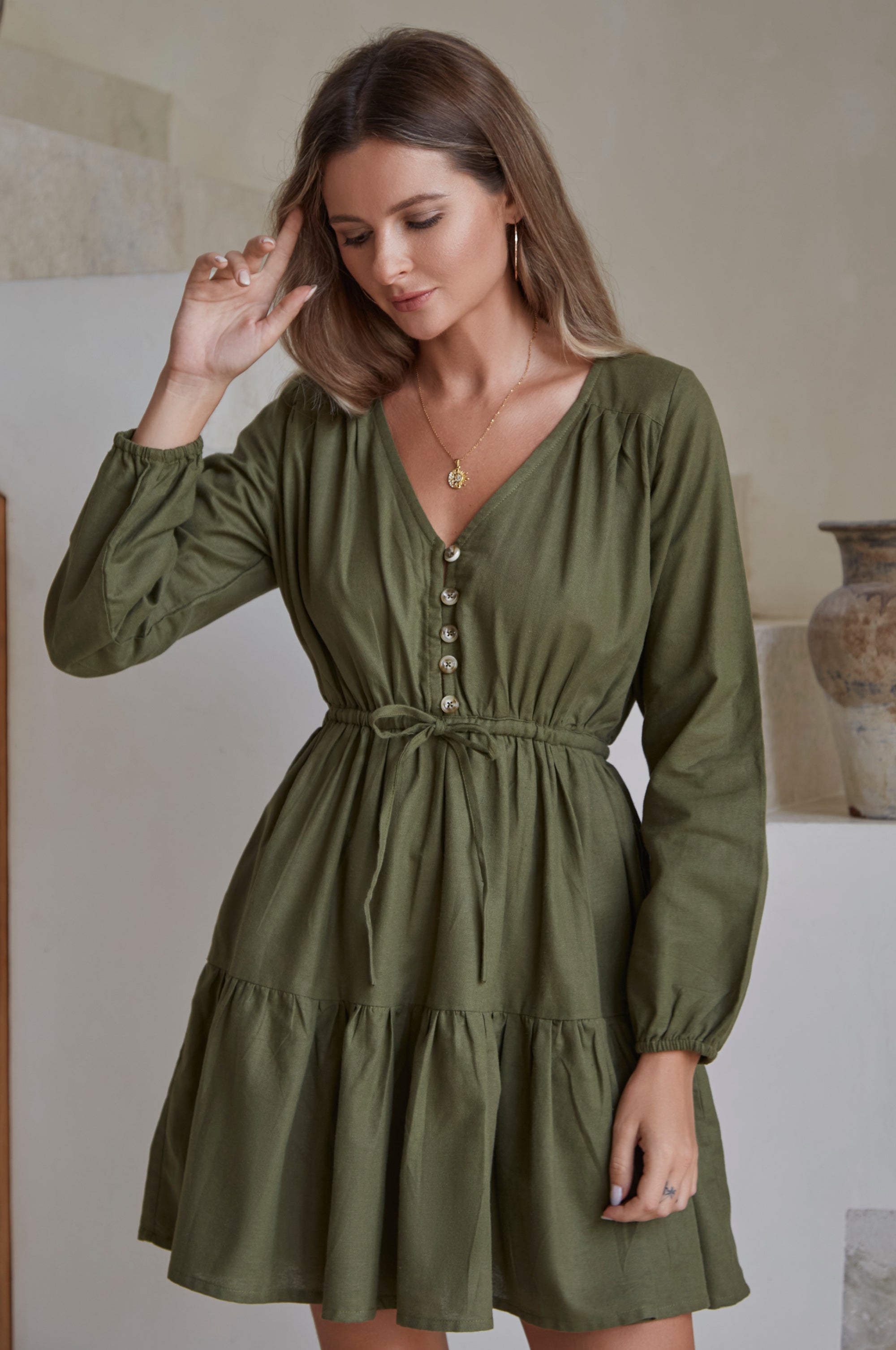 Positano Linen Mini Dress by Bali Lane