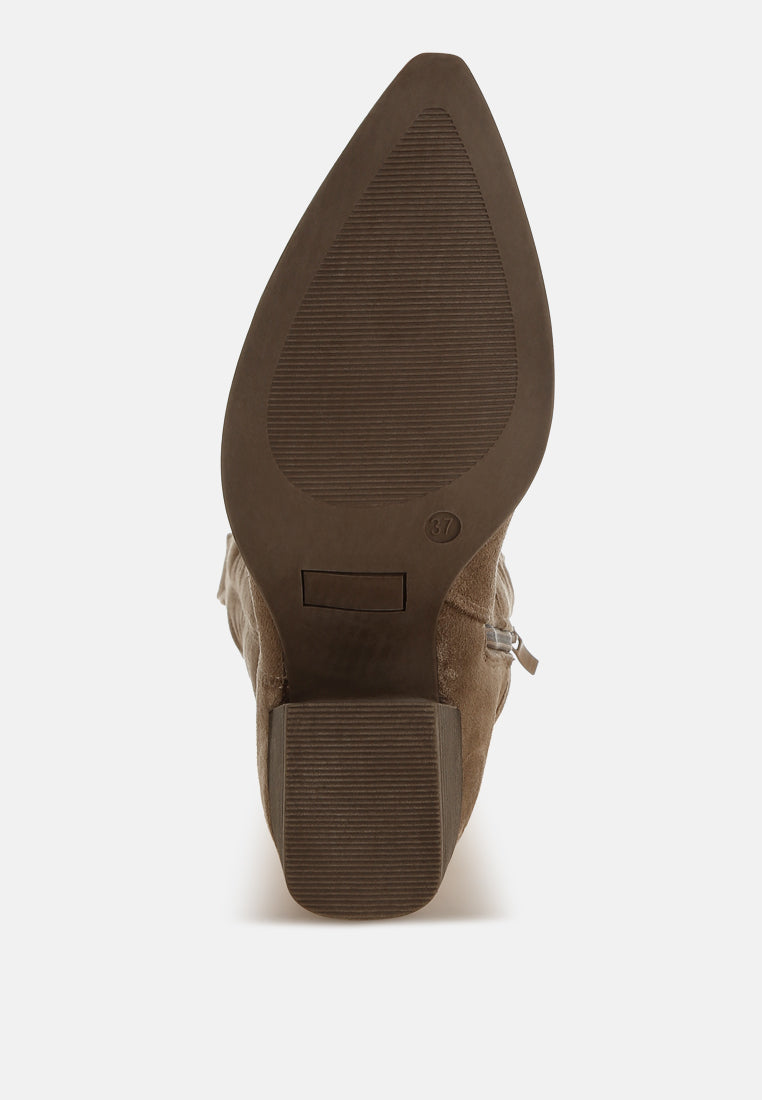 Microfiber Long Cowboy Boots by MODE