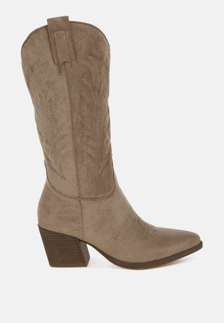 Microfiber Long Cowboy Boots by MODE