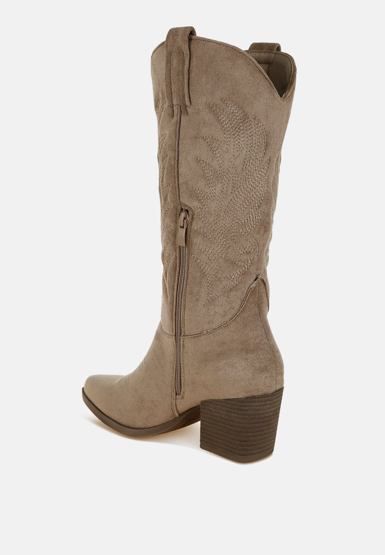 Microfiber Long Cowboy Boots by MODE
