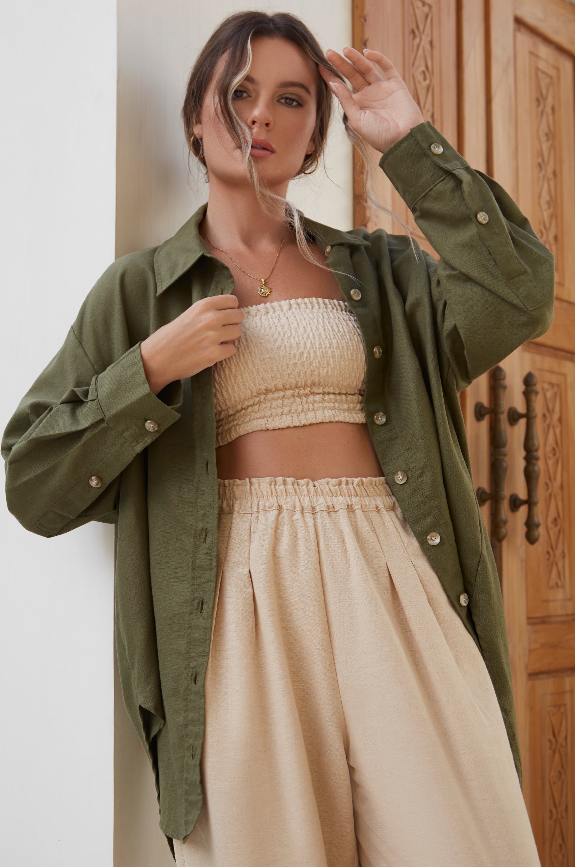 Romania Oversized Linen Shirt by Bali Lane