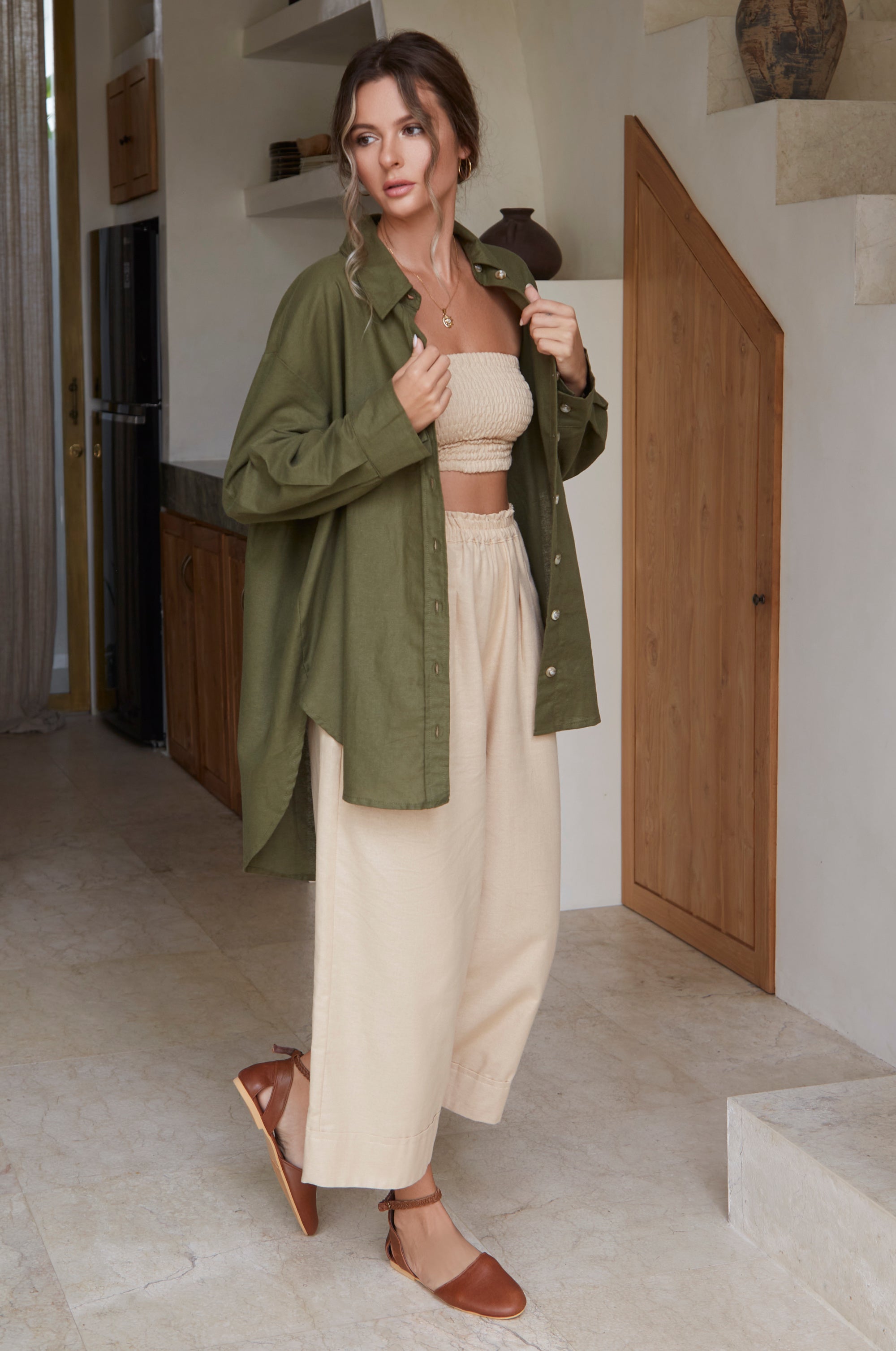 Romania Oversized Linen Shirt by Bali Lane
