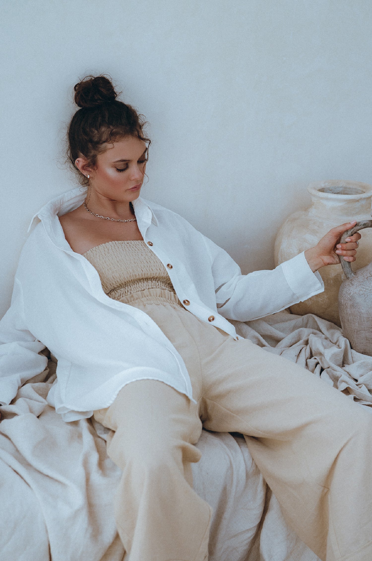 Romania Oversized Linen Shirt by Bali Lane