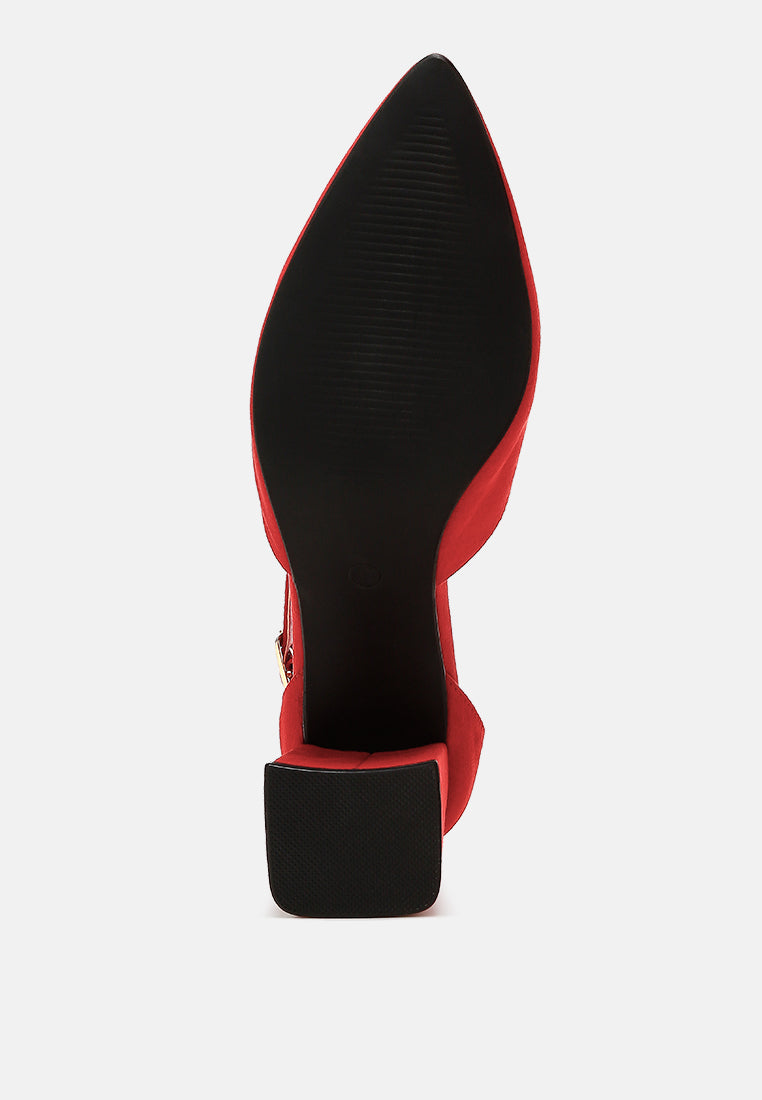 Microfiber Block Heel Sandals by RAG