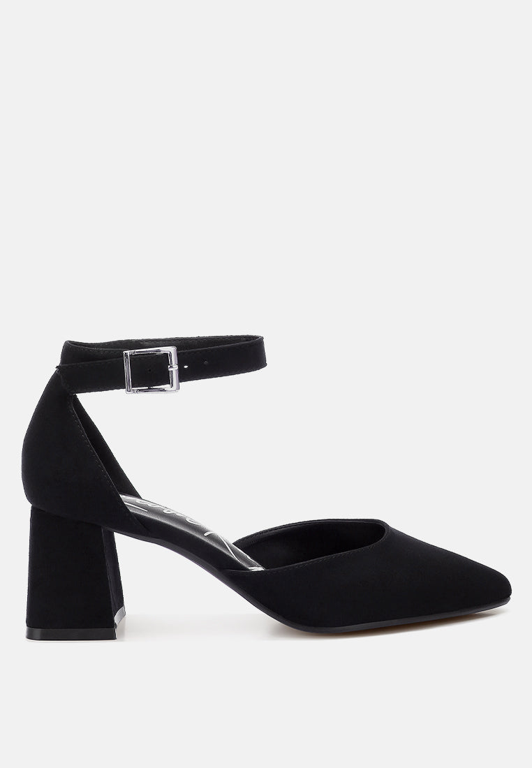 Microfiber Block Heel Sandals by RAG