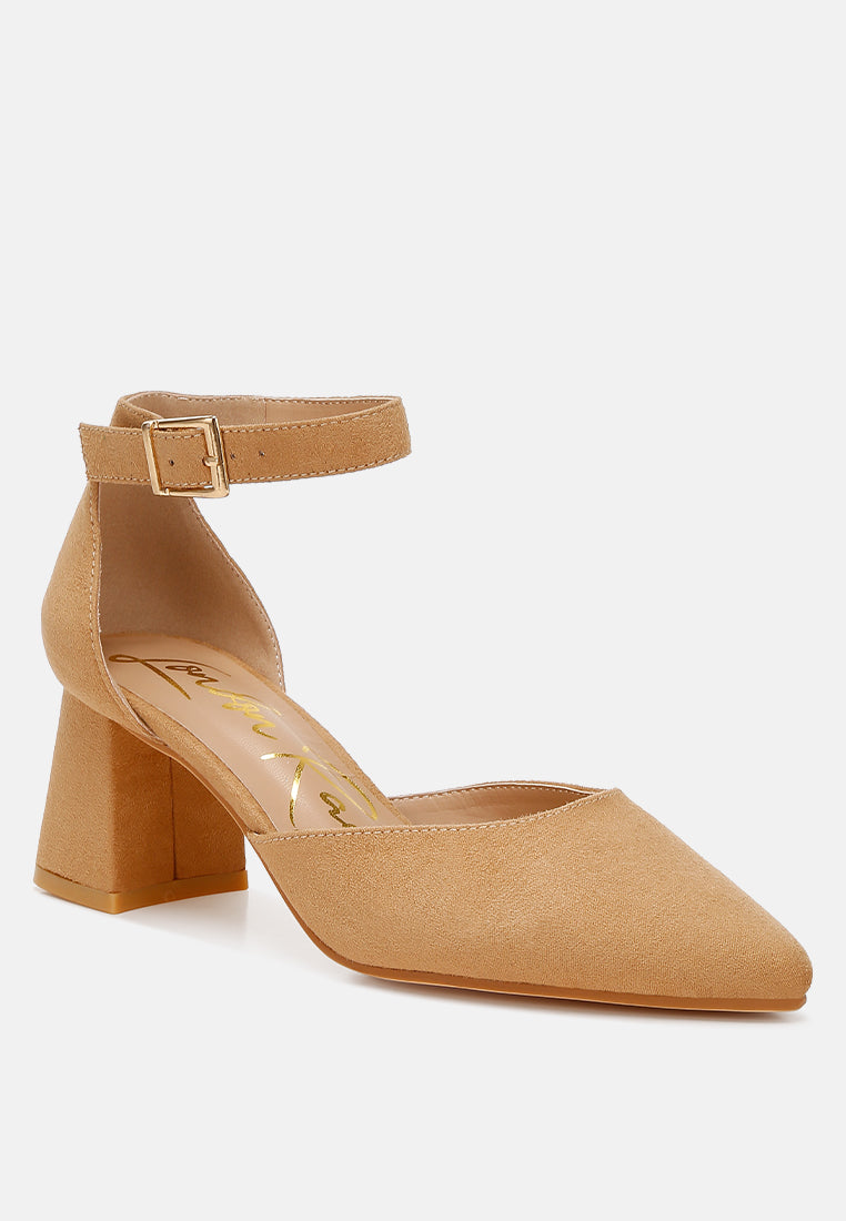 Microfiber Block Heel Sandals by RAG