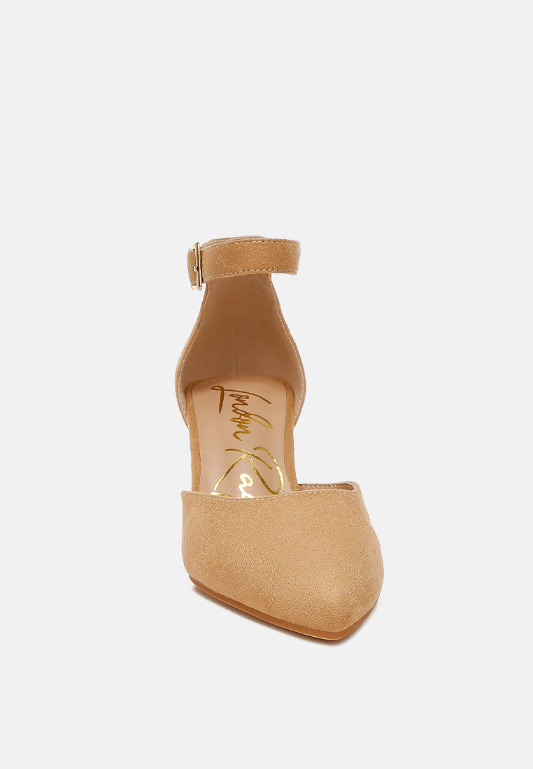 Microfiber Block Heel Sandals by RAG
