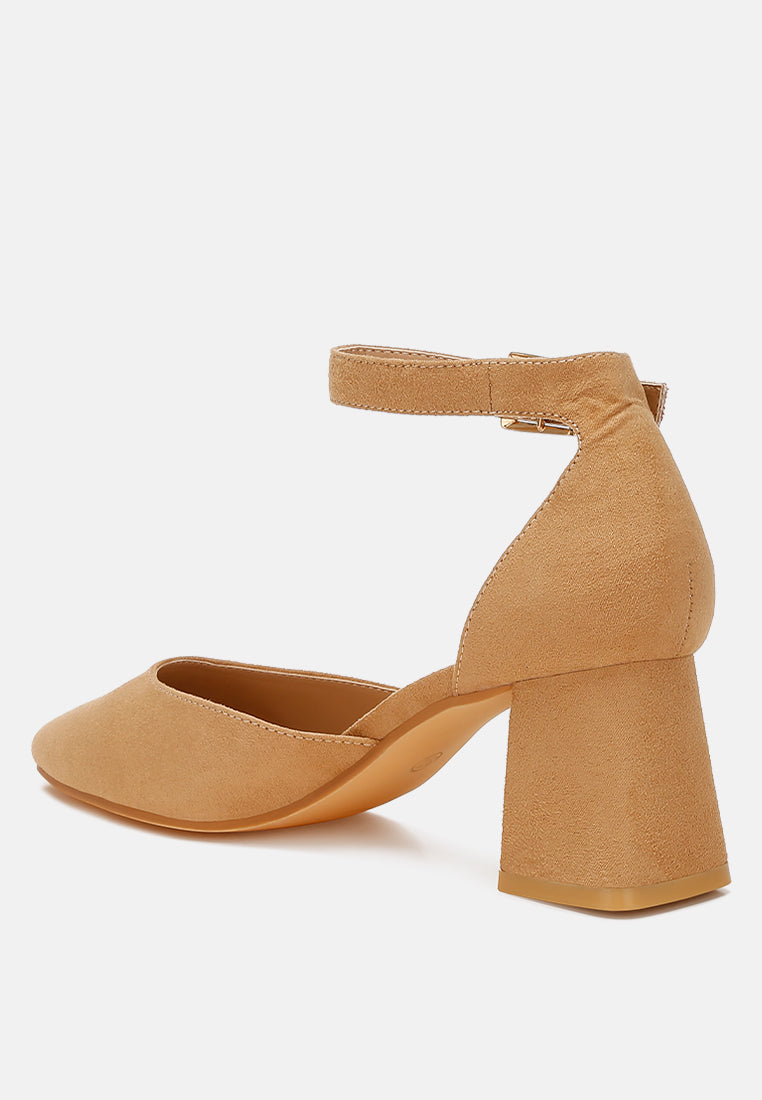 Microfiber Block Heel Sandals by RAG