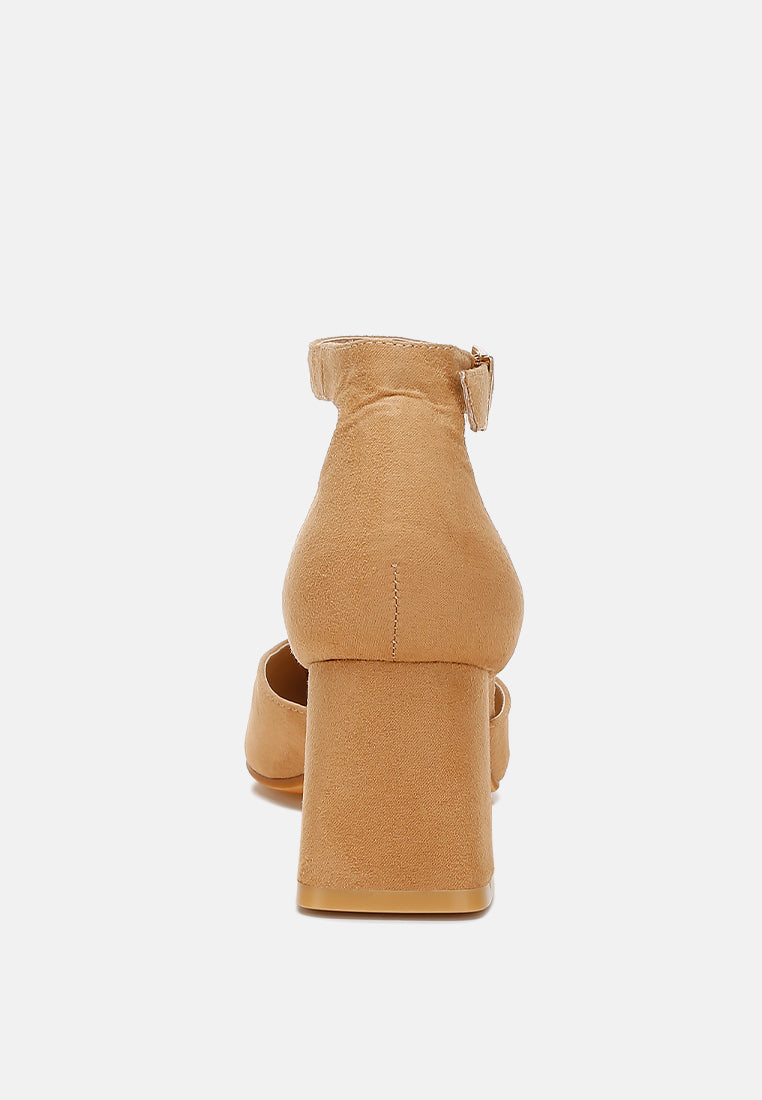 Microfiber Block Heel Sandals by RAG