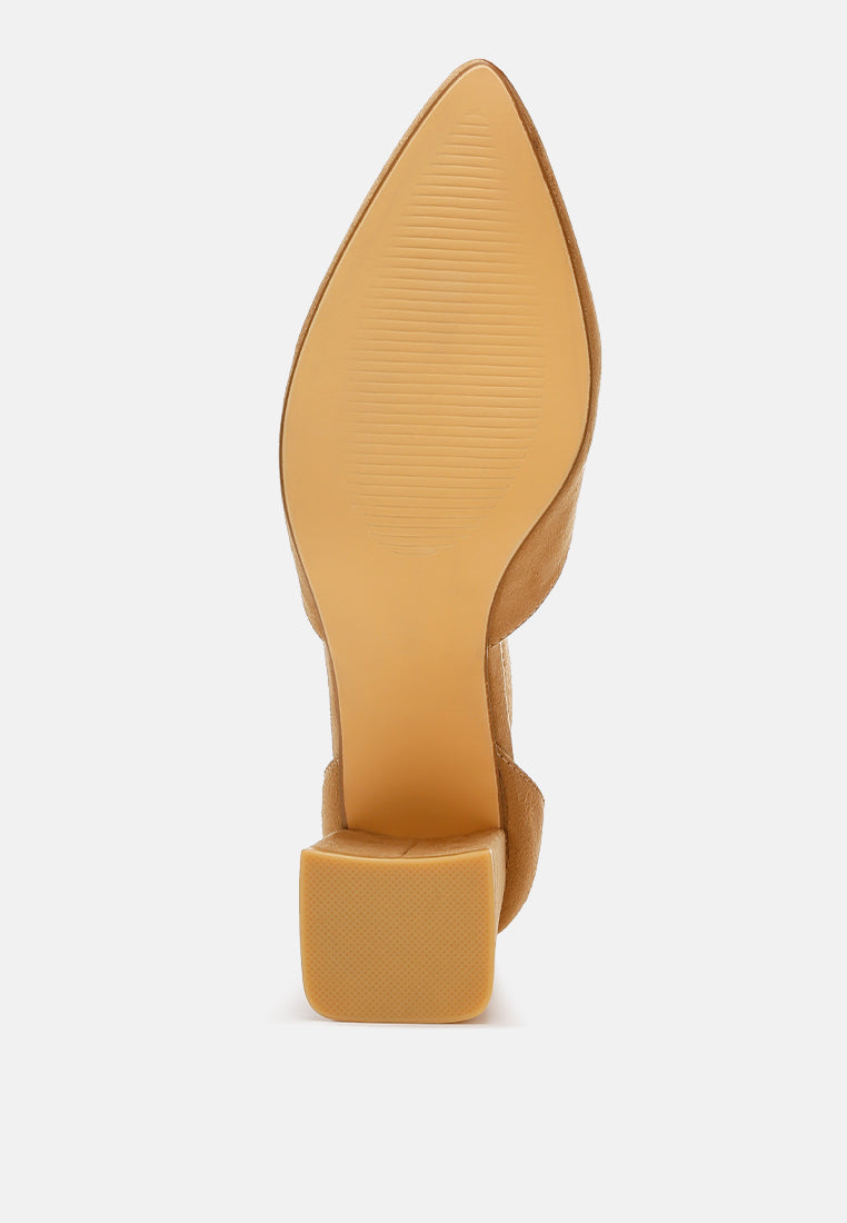 Microfiber Block Heel Sandals by RAG