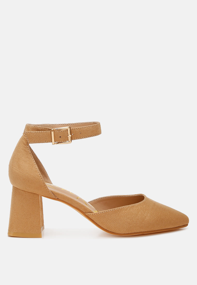 Microfiber Block Heel Sandals by RAG