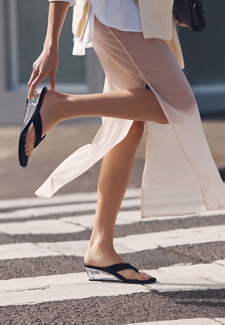 Zabila Transparent Wedge Heel Sandals