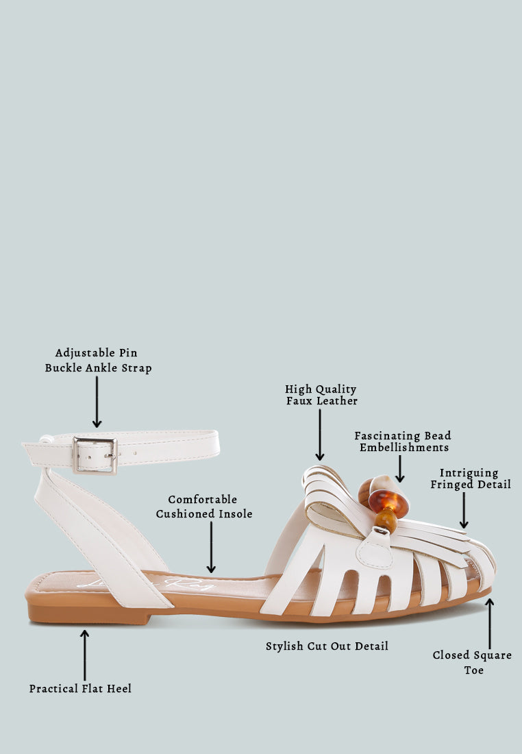 Saguara Cut Work Bead Embellished Flats