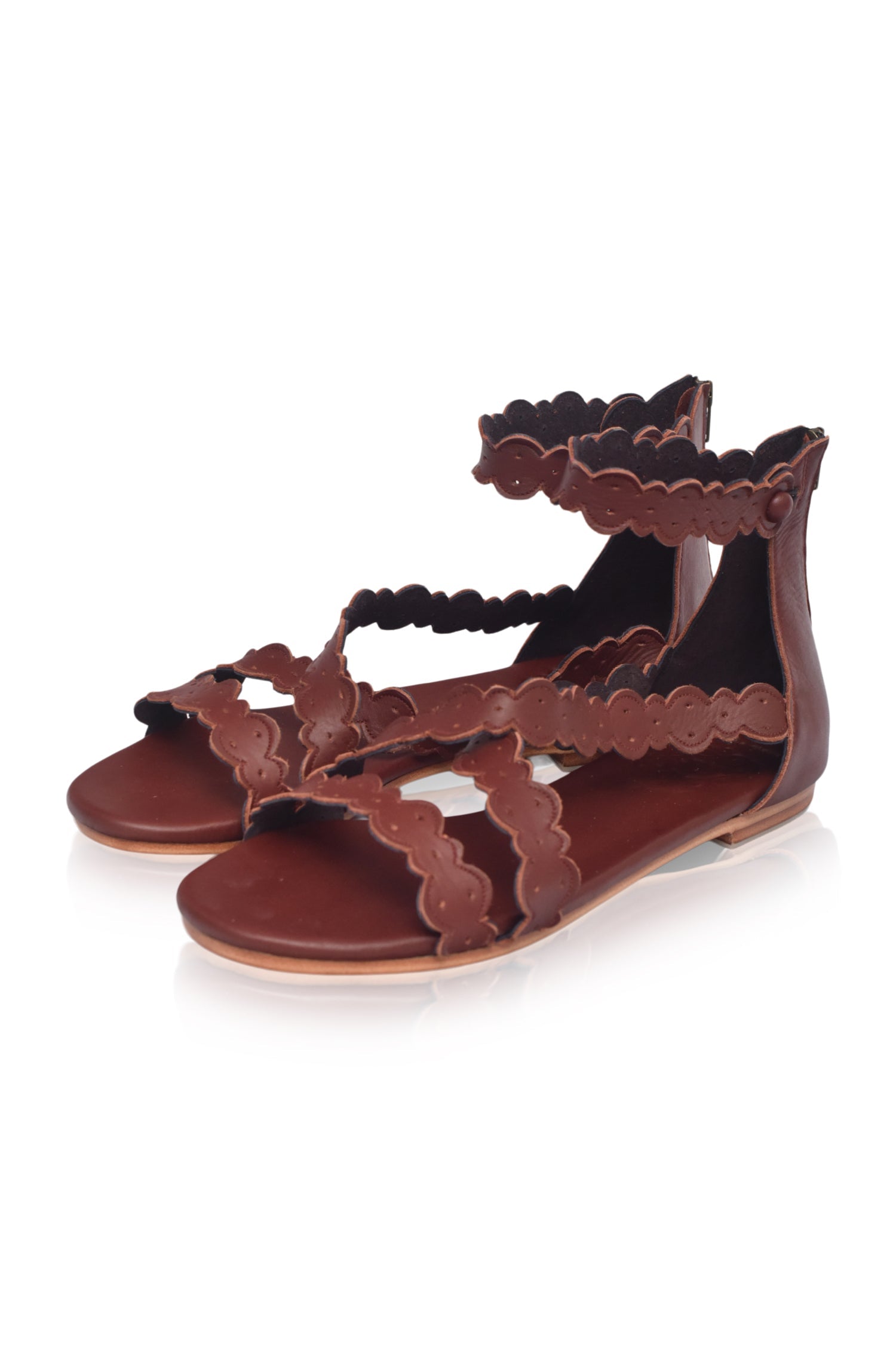 Salty Sea Criss Cross Leather Sandals by Bali ELF