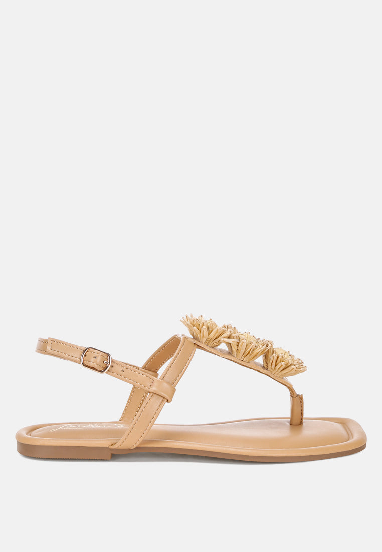 Salwa Floral Applique Thong Sandals