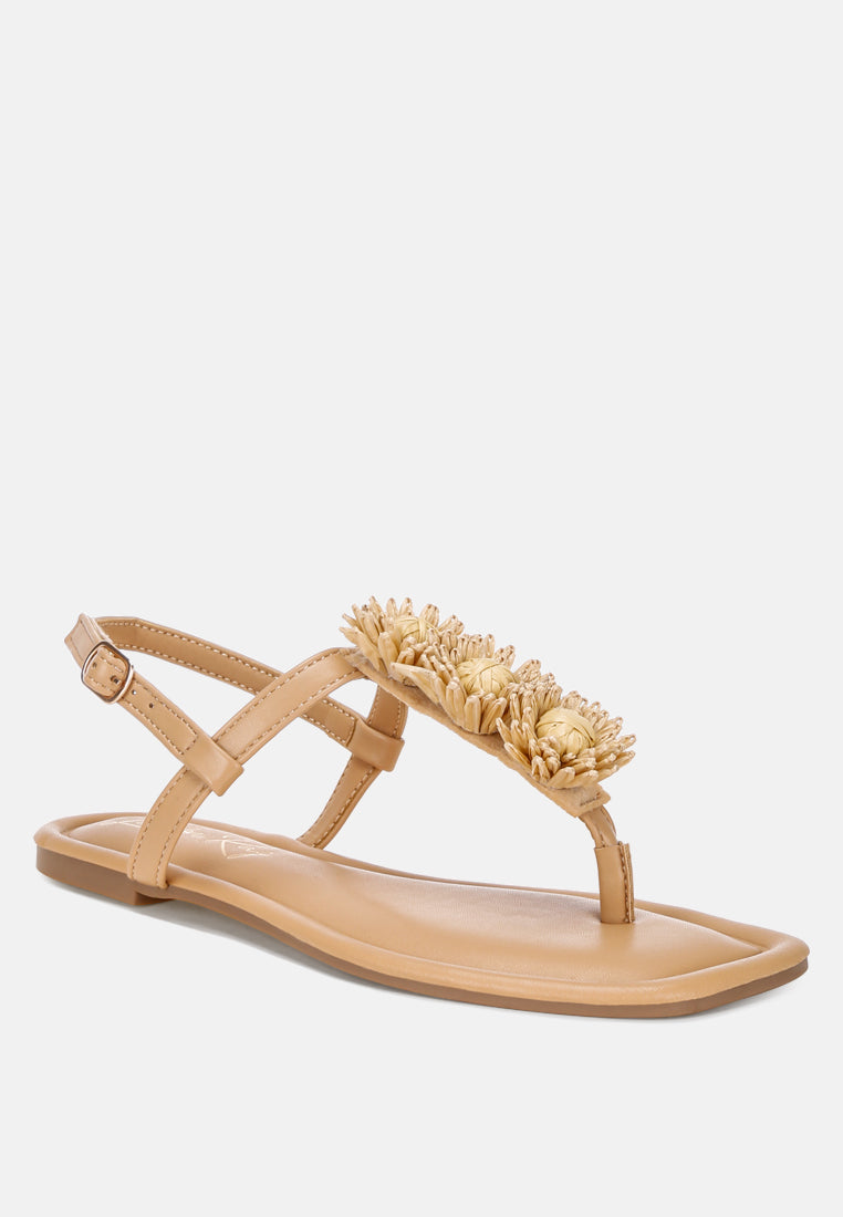Salwa Floral Applique Thong Sandals