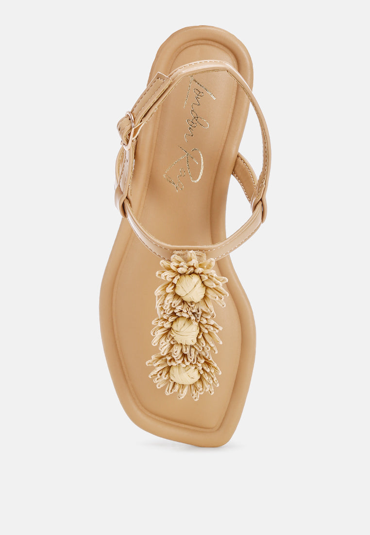 Salwa Floral Applique Thong Sandals