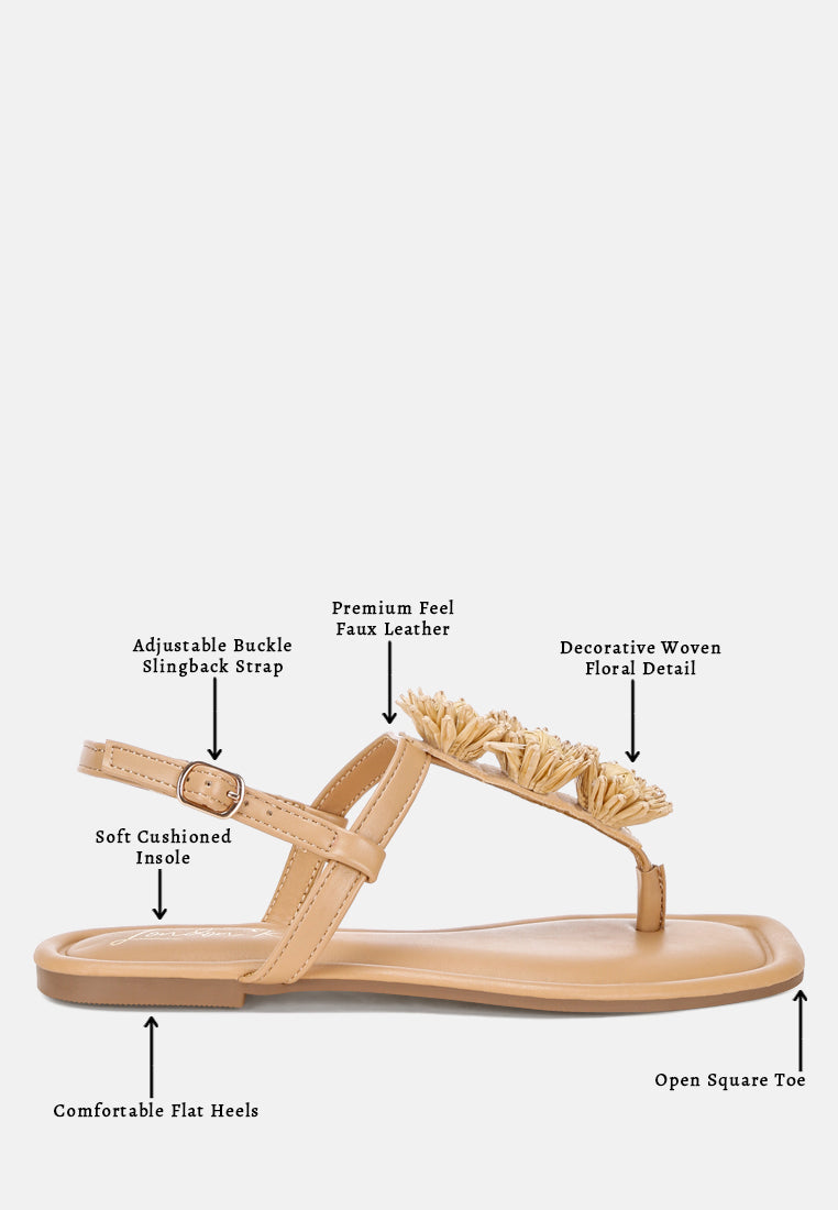Salwa Floral Applique Thong Sandals