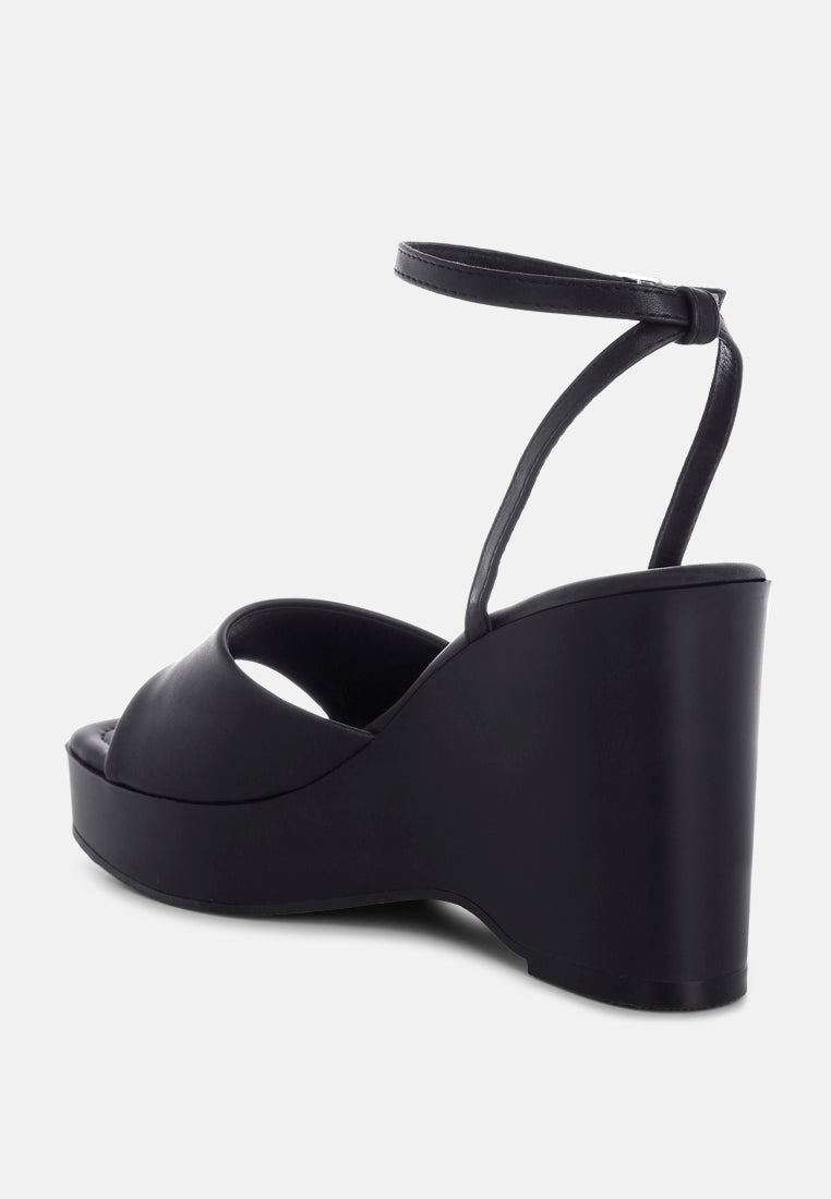 Sangria Solid Platform Faux Leather Wedges