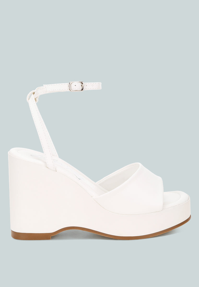 Sangria Solid Platform Faux Leather Wedges