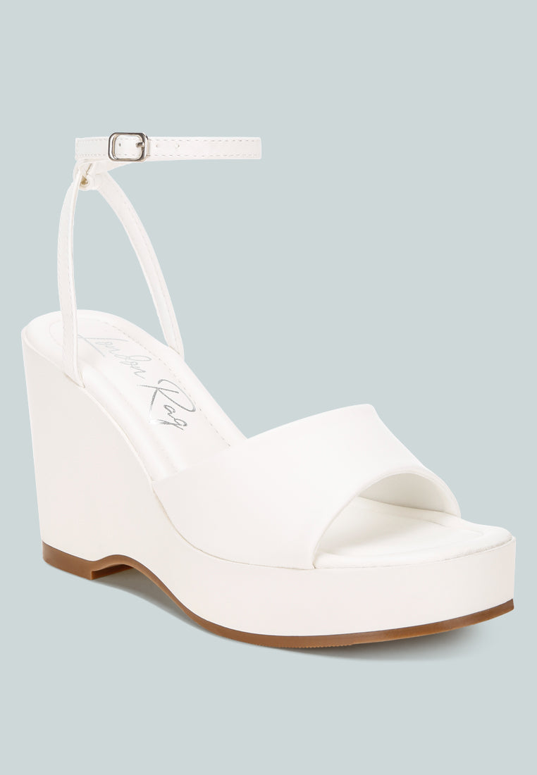 Sangria Solid Platform Faux Leather Wedges