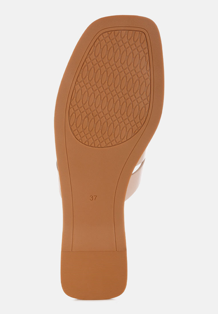 Sebal Strappy Faux Leather Slip Ons