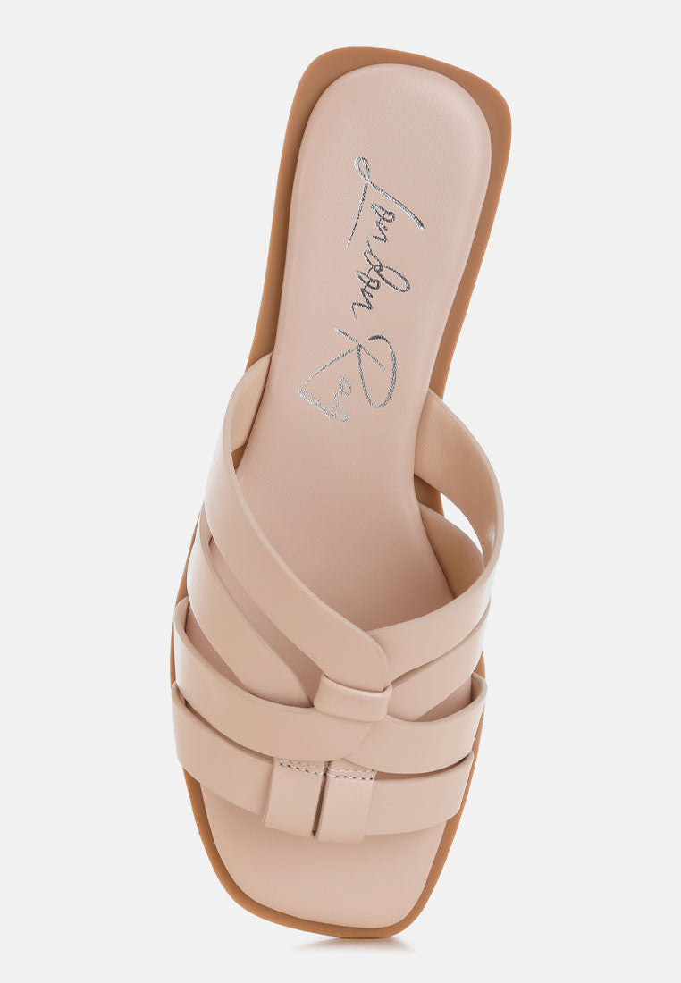 Sebal Strappy Faux Leather Slip Ons