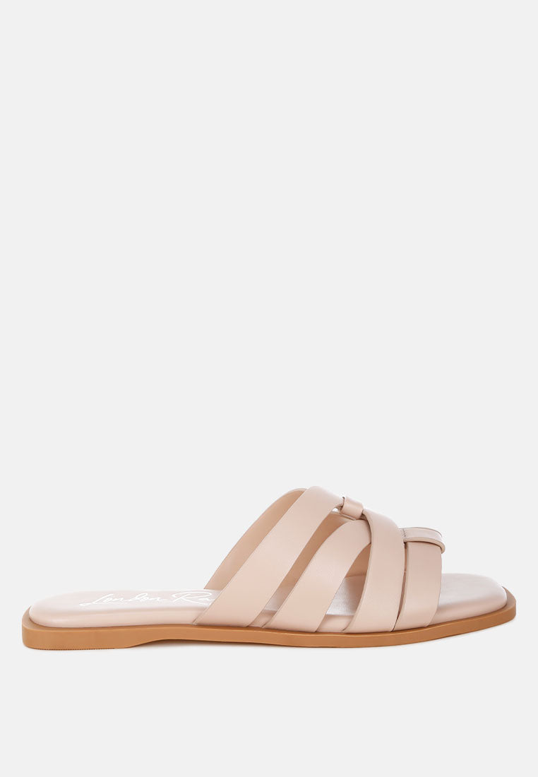 Sebal Strappy Faux Leather Slip Ons