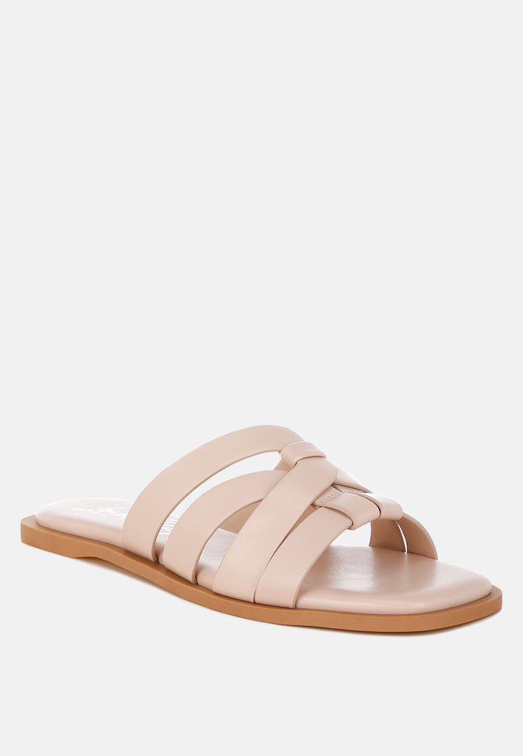 Sebal Strappy Faux Leather Slip Ons